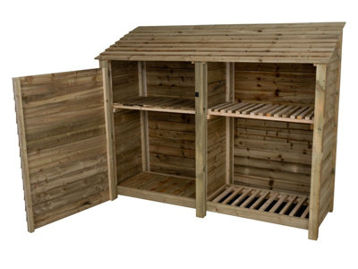 Wooden tool and log store
