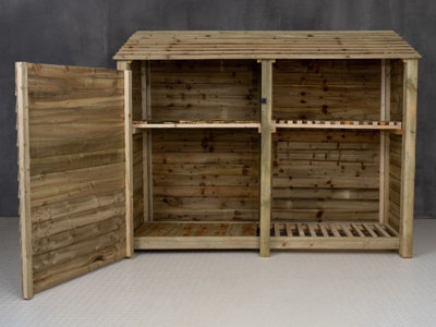 Wooden tool and log store - 3