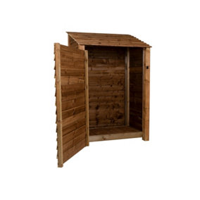 Wooden tool store, garden storage W-119cm, H-180cm, D-88cm - brown finish