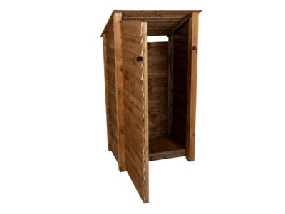 Wooden tool store (roof sloping back), garden storage W-99cm, H-180cm, D-88cm - brown finish