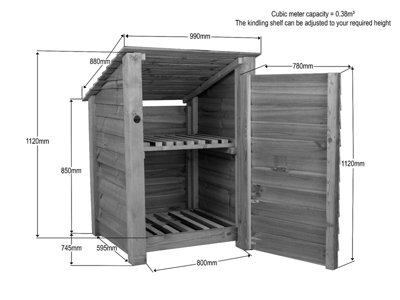 Wooden tool store (roof sloping back)