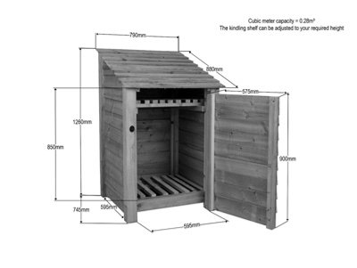 Wooden tool store with storage shelf - 3