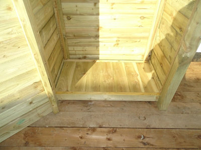 Wooden tool store with storage shelf - 3