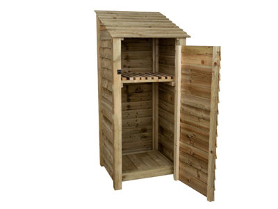Wooden tool store with storage shelf - 5