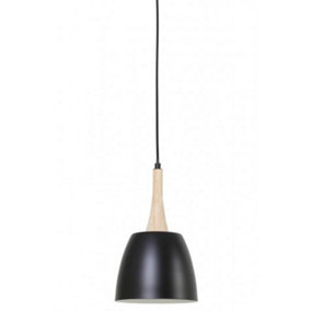 Wooden Top Ceiling Light Pendant Hanging Lamp, Black