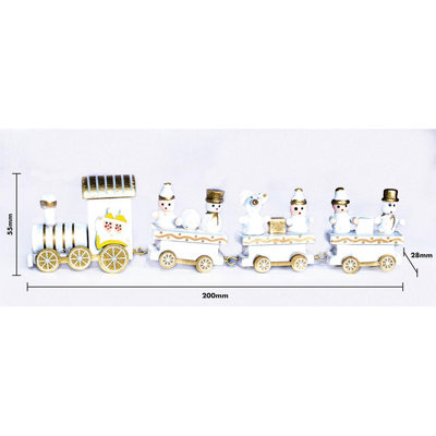 Wooden Train Set Christmas Decoration with 3 Detachable Carriages ...