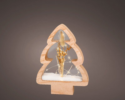 Wooden Tree Ornament Christmas Light Decoration In Tree Shape Wooden Frame 28cm