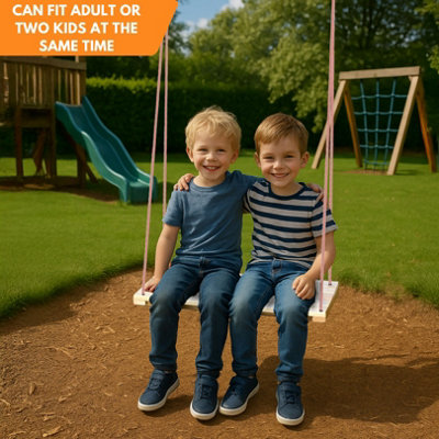 Wooden Tree Swing Seat 70cm Long for Indoor Or Outdoor - Perfect For Kids Teens & Adults - Garden Seat Set With Rope & Wide Seat - 4
