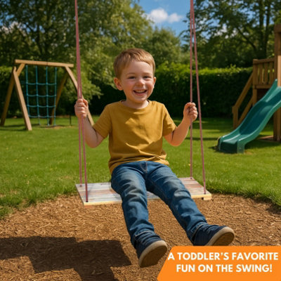 Wooden swing seat and rope online