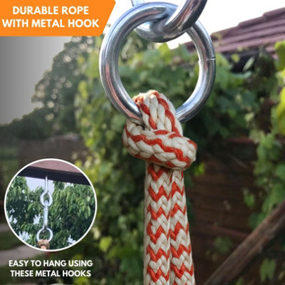 Wooden Tree Swing Seat 70cm Long for Indoor Or Outdoor - Perfect For Kids Teens & Adults - Garden Seat Set With Rope & Wide Seat - 7