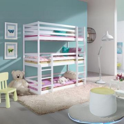 Wooden Triple Bunk Bed Ted / Bed Room Furniture