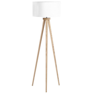 Wooden Tripod Floor Lamp White NITRA