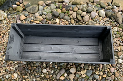 Wooden Trough Black Planter Garden Extra Deep Vegetable Extra Large Tub Fully Assembled