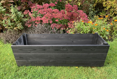 Wooden Trough Black Planter Garden Extra Deep Vegetable Extra Large Tub Fully Assembled