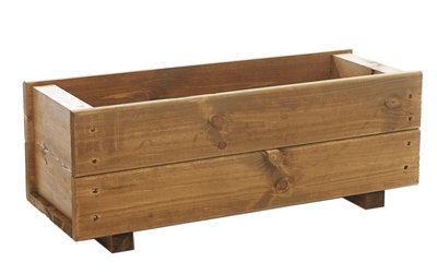 Wooden Trough Planters Container Plant Flower Boxes 60cm Set of 2