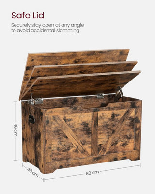 Wooden Trunk, Shoe Storage Bench, Organiser Box, 2 Safety Hinges ...