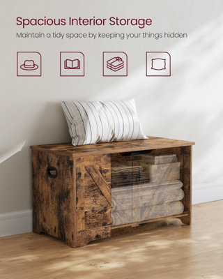 Wooden Trunk, Shoe Storage Bench, Organiser Box, 2 Safety Hinges ...