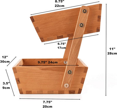 Wooden Two-Tier Vegetable Basket and Fruit Storage Rack - A Freestanding Countertop Basket for Kitchen Essentials. - 4