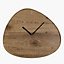 Wooden Wall Clock Mid-Century Modern Scandi Style Asymetrical Retro Style Analogue Clock