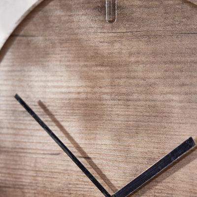 Wooden Wall Clock Mid-Century Modern Scandi Style Asymetrical Retro Style Analogue Clock - 3