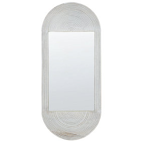 Wooden Wall Mirror 56 x 130 cm Off-White BRIANT