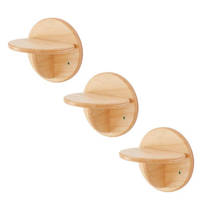 Wooden Wall Mounted Cat Steps Set Of 4 Natural Round Post Steps ...