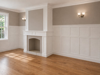 Wooden Wall Panelling Kit Wall Moulding Dado Rail Ready to Paint Set ...