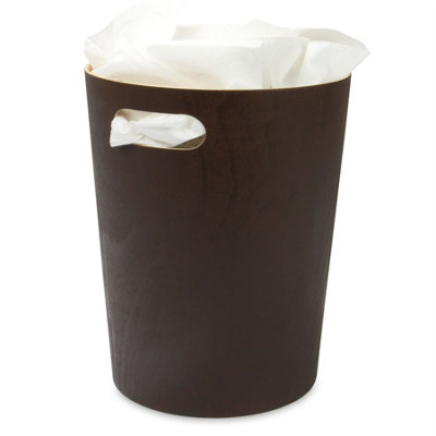 Wooden Waste Paper Bin Brown - Recycling