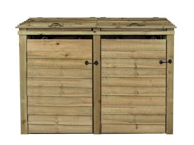 Wooden Wheelie Bin Store (Double - 3