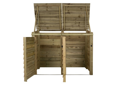 Wooden Wheelie Bin Store (Double - 4