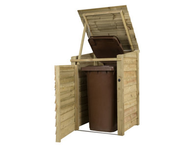 Wooden Wheelie Bin Store (Single, Light green (Natural)