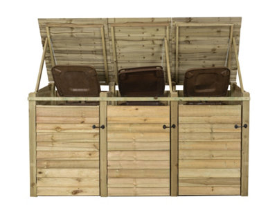 Wooden Wheelie Bin Store (Triple
