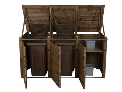 Wooden Wheelie Bin Store (Triple