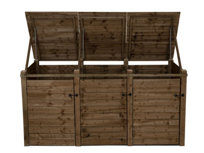 Wooden Wheelie Bin Store (Triple