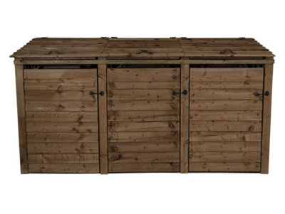 Wooden Wheelie Bin Store (Triple - 3