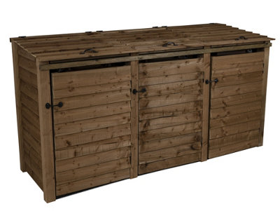 Wooden Wheelie Bin Store (Triple - 4
