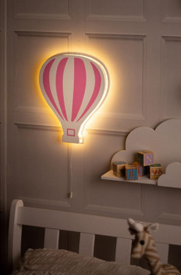 Wooden White and Pink LED Night Light Childrens Room Battery Powered Light - 5