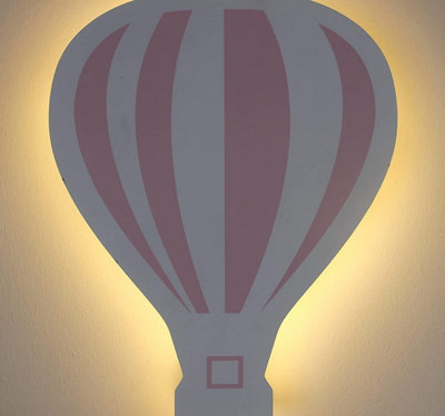 Wooden White and Pink LED Night Light Childrens Room Battery Powered Light - 9