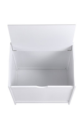 Wooden White Lift Top Toy Box Storage Box - 3