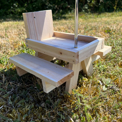 Wooden Wildlife Squirrel Feeder Picnic Table with Mini Umbrella - 4