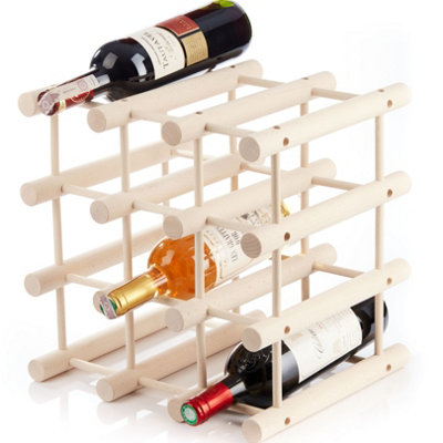 Wooden Wine Rack for 12 Bottles - Expandable & Customizable to Your Needs - Practical for Kitchen or Bar - Modular Wine Rack