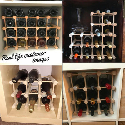 Wooden Wine Rack for 12 Bottles Expandable Customizable to Your Needs Practical for Kitchen or Bar Modular Wine Rack DIY at B Q