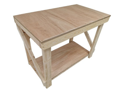 Wooden workbench 18mm eucalyptus hardwood top , kiln-dry work station (H-90cm, D-70cm, L-120cm)