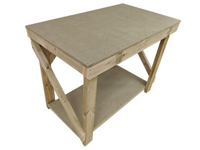 Wooden workbench 18mm uniMDF Moisture resistant top (H-90cm, D-70cm, L-120cm)