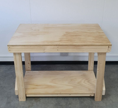 Wooden workbench, superior strength 18mm plywood top (H-90cm, D-70cm, L-120cm)