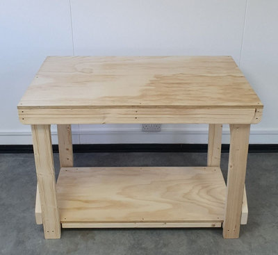 Wooden workbench, superior strength 18mm plywood top (H-90cm, D-70cm, L ...