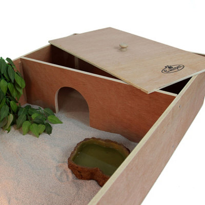 Wooden XXL Tortoise Table / Small Pet Reptile House with Run 48"