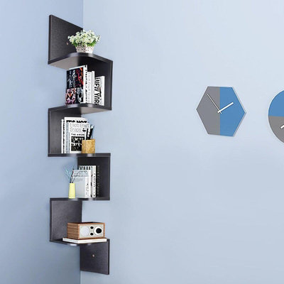 Zig zag on sale wall bookshelf