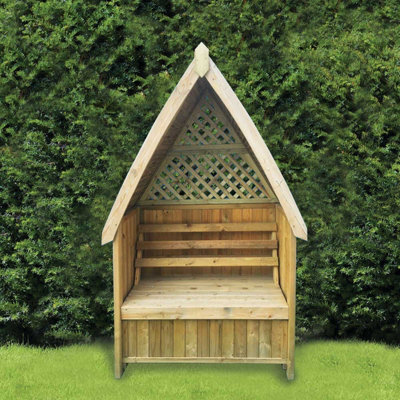 Woodhaw Timber Carsington Storage Arbour With 2 Seater Hammock - L 1270 mm x W 550 mm x H 2150 mm