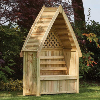 Woodhaw Timber Carsington Storage Arbour With 2 Seater Hammock - L 1270 mm x W 550 mm x H 2150 mm